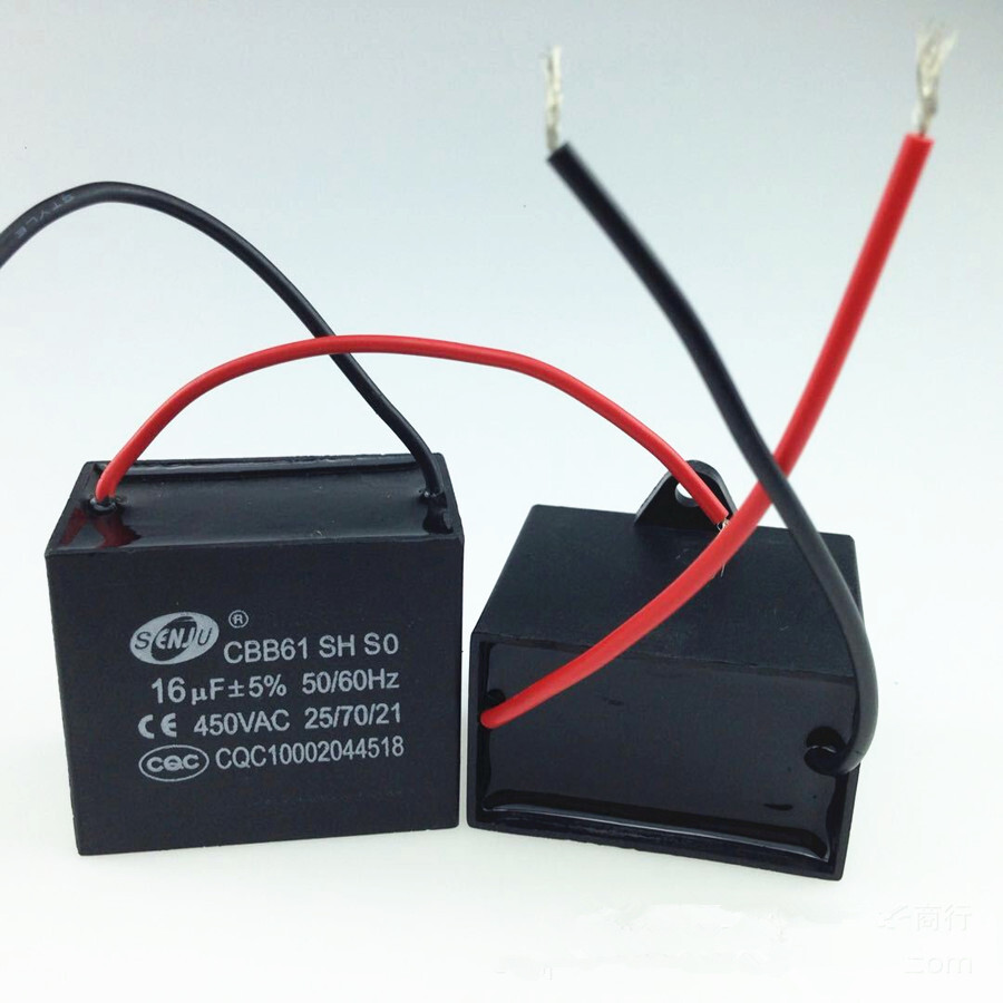 CBB61 450V 18/20/25/30/35/40/50 UF Fan Motor RUN Capacitor 2 WIRES