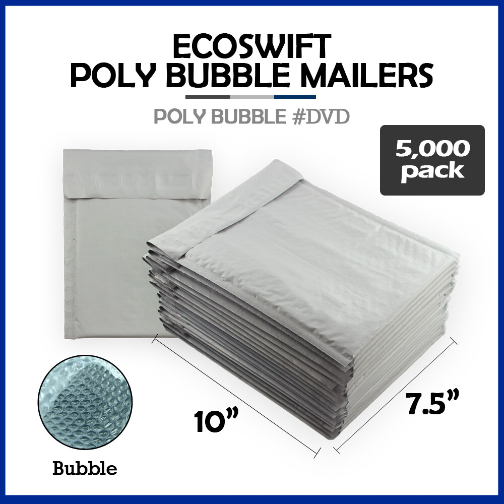 5000 #0 7.5×10 “EcoSwift” Brand Poly Bubble Mailers Padded Envelope DVD 7.5 x 10