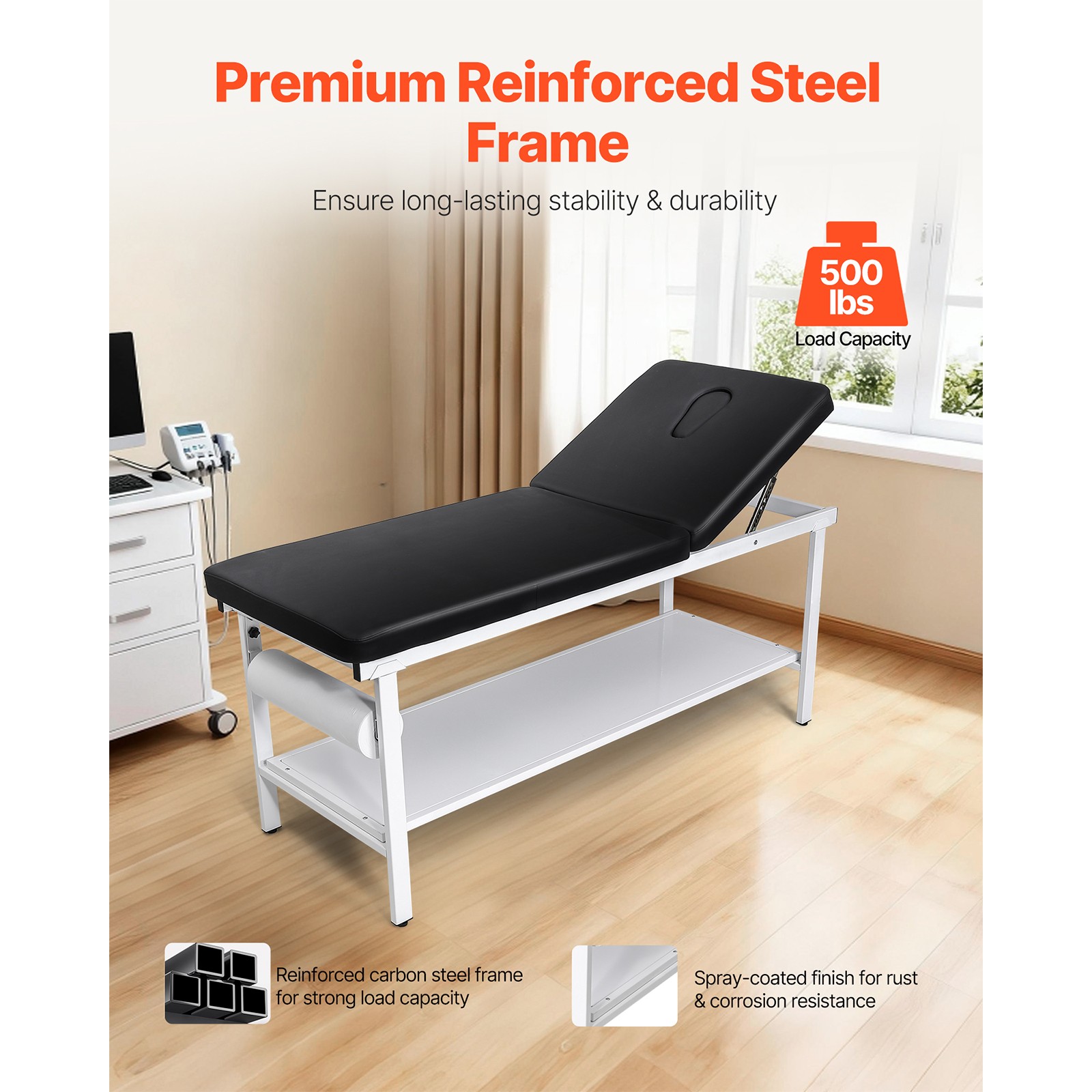 Uimoso Medical Examination Table with Paper Roll Holder for Physical Therapy