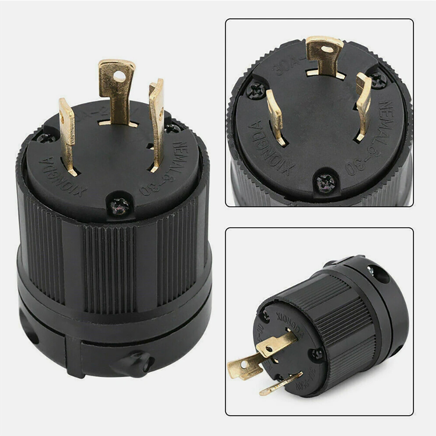 For Nema L6-30P L6-30R YGA017 KIT 30A 250V Male Female Twist Lock 3 Wire Plug