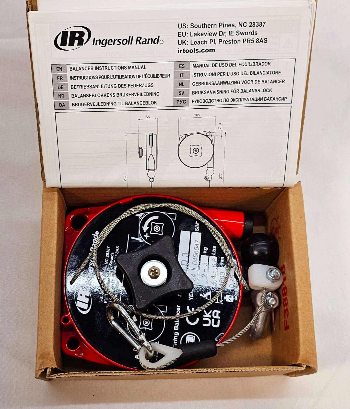 Ingersoll Rand BLD3 Light Duty Ergonomic Tool Balancer 4.4-6.5lb Capacity 5.2′ L