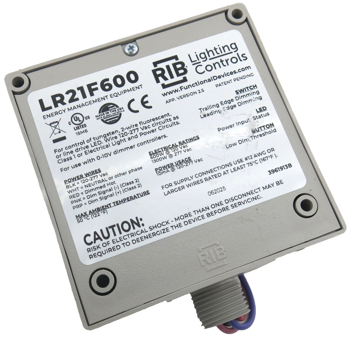 RIB LR21F600 600W 0-10V Dimming Ballast Control Enclosed Module NEW