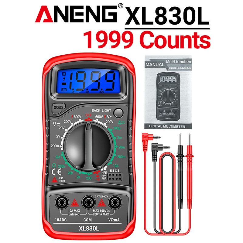2pcs Digital Multimeters AC Voltage Meter Ammeter Ohmmeter Voltage Tester XL830L