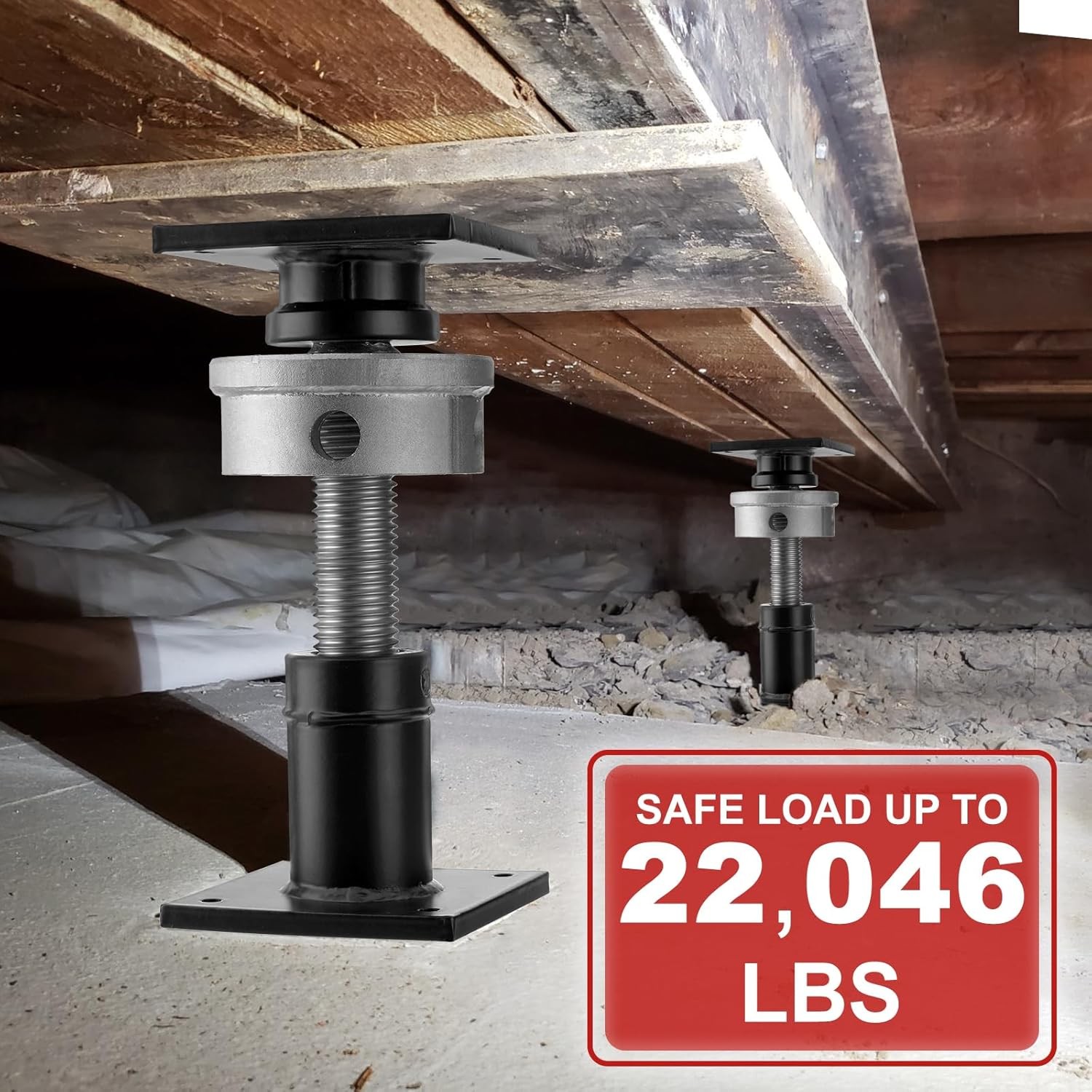 2X Heavy Duty House Floor Jacks 6.5-9″ Adjustable Screw Jacks For Home Leveling