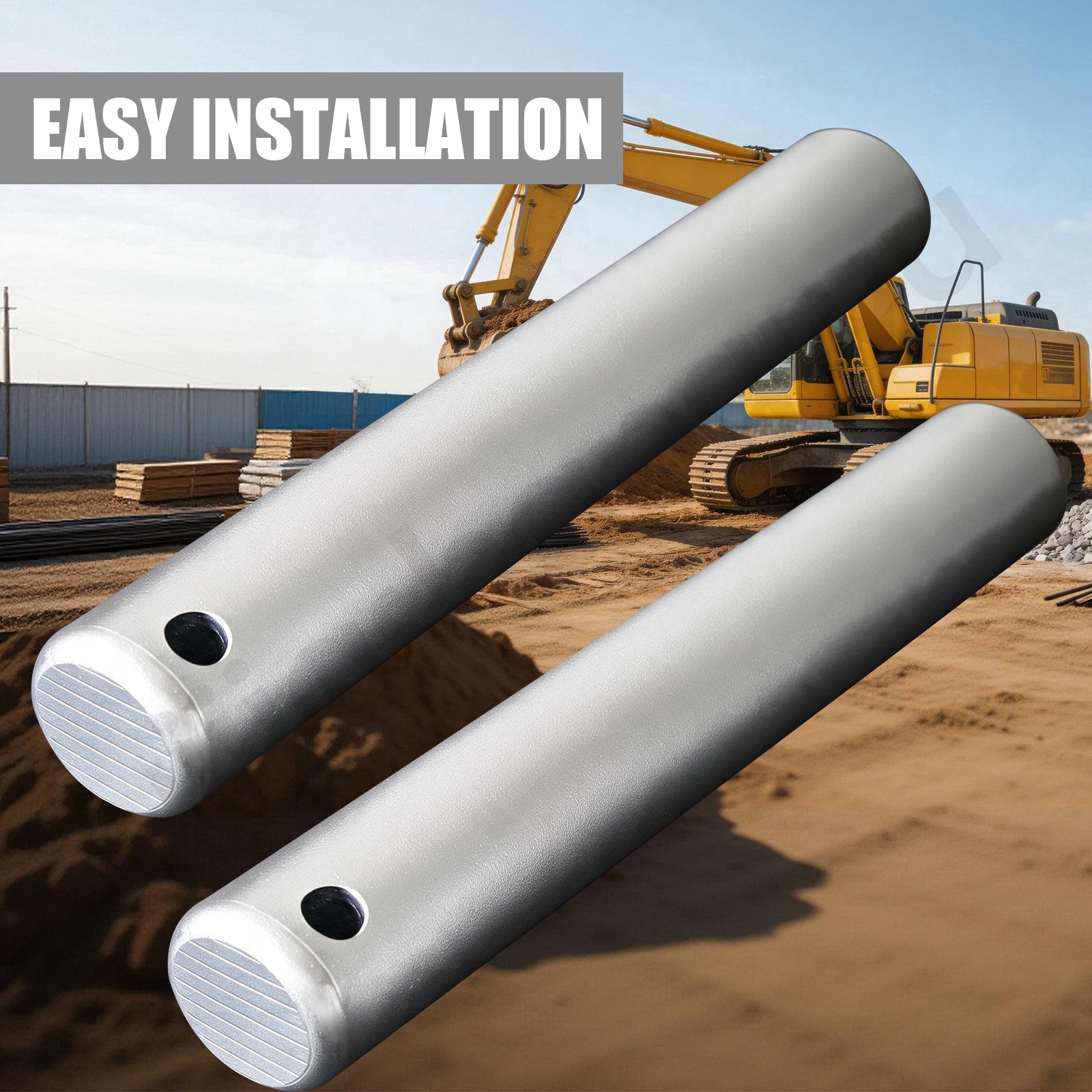 1 Pair of New Mini Excavator Bucket Pins 35mm X 225mm