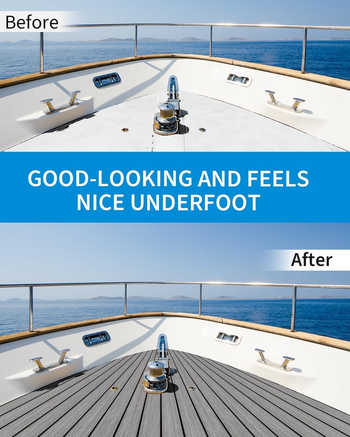 Boat Flooring EVA Foam Self-Adhesive 96»x45.6»/36»/28.8»/16.8» Faux Teak…