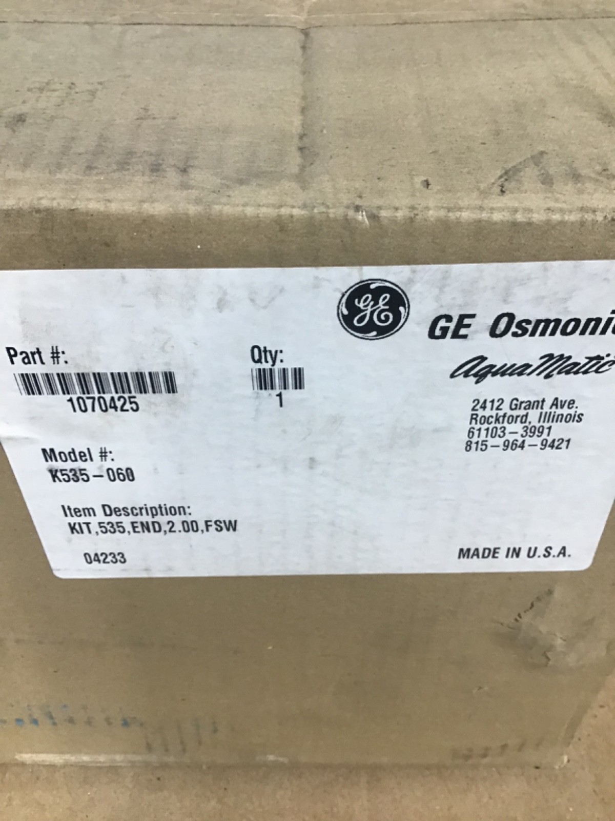 AQUAMATIC K535-X210-14000 Y PATTERN DIAPHRAGM CONTROL VALVE, 2″ NO. NEW IN BOX