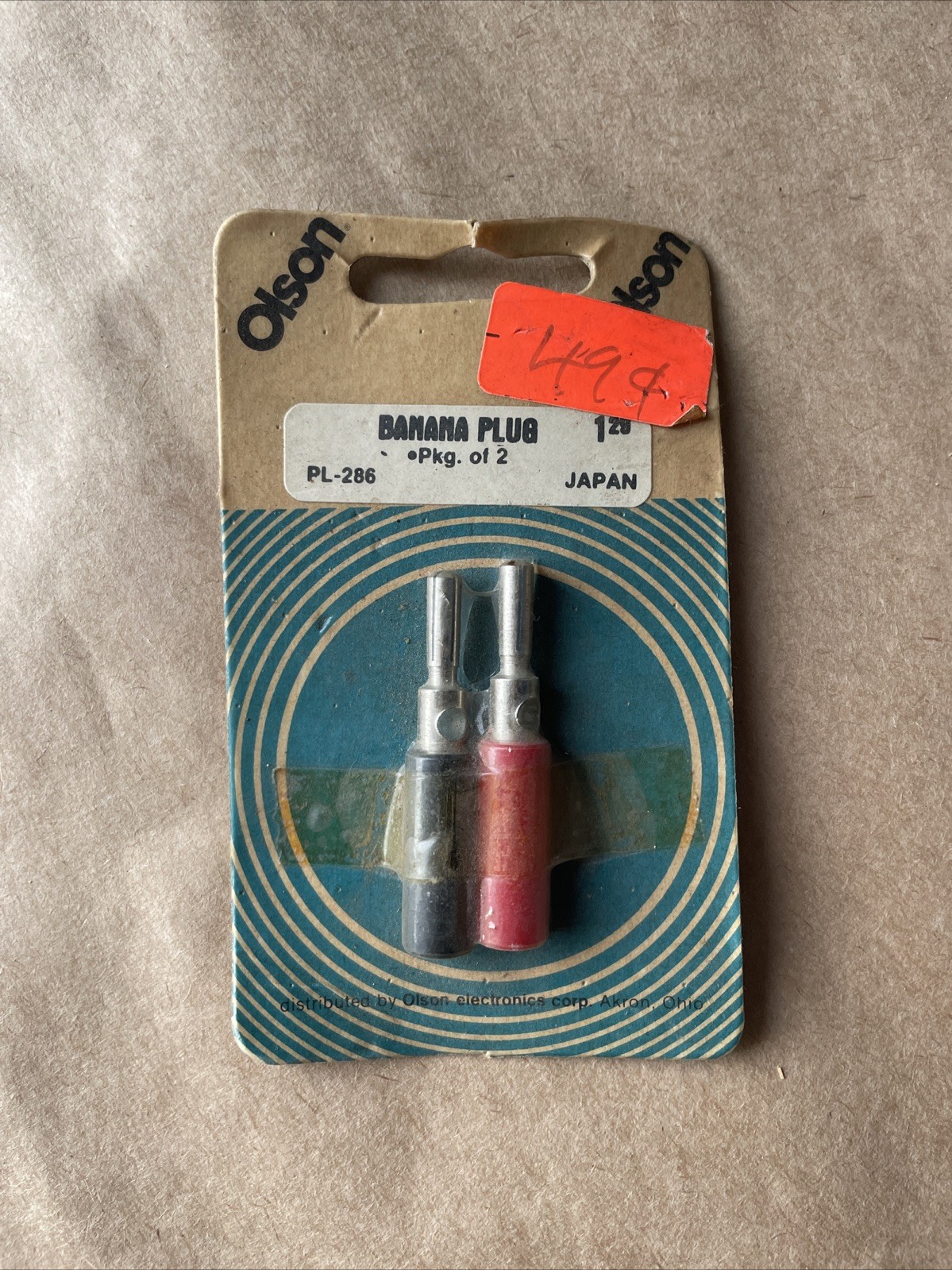 vintage olson banana plug pl 286 pack of 2