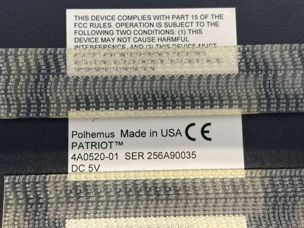 Polhemus Patriot Wireless Motion Tracker Part 4A0520-01 w/ Adapter