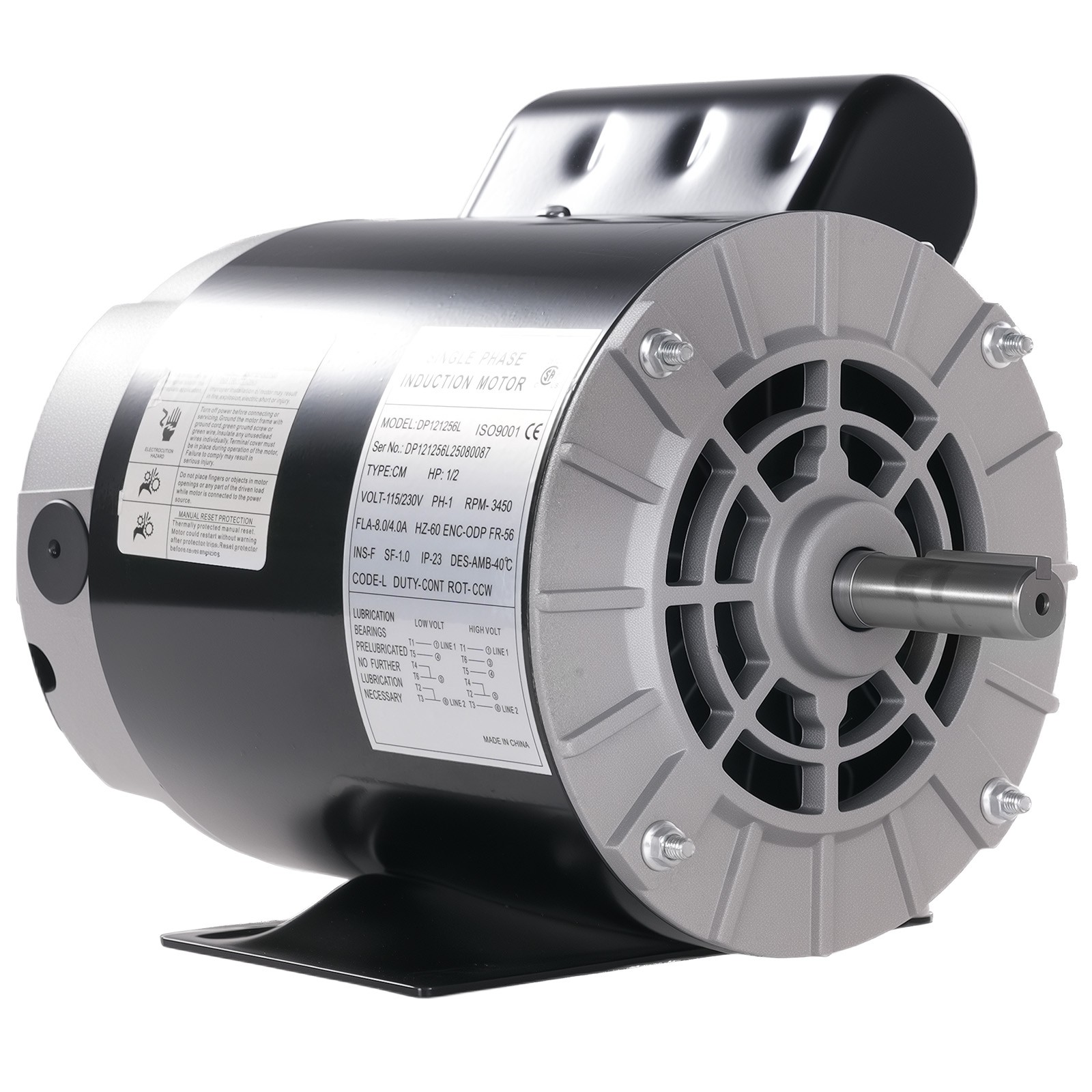 1/2HP/1HP/2HP Electric Motor Air Compressor Motor 60 Hz Single Phase 3450 RPM