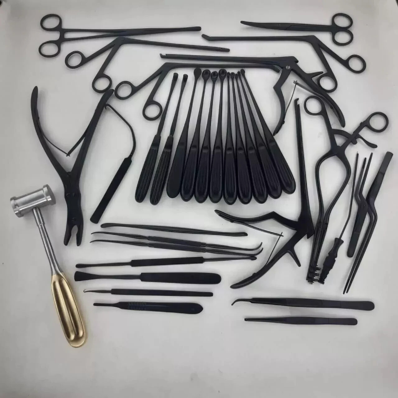 Laminectomy Surgical Instrument Set 35 PCS Black Coated Orthopedic Spine Tools G