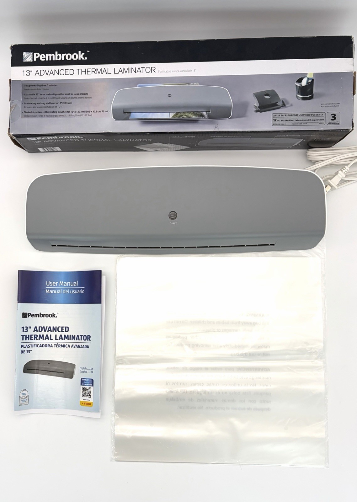 Pembrook 13″ Advanced Thermal Laminator OL 350 Clean and Tested 6 12″ Pouches