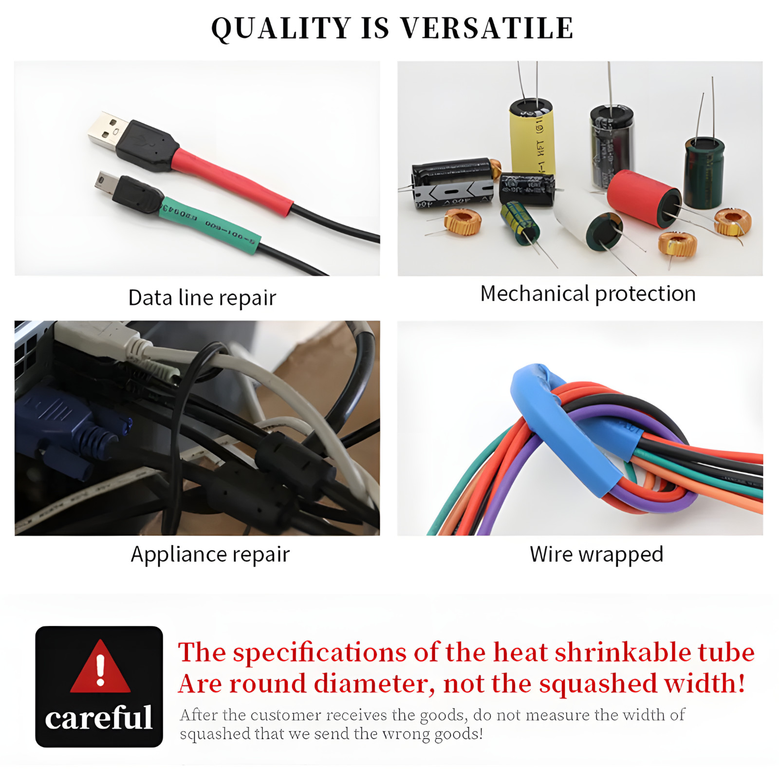 164 Pcs Heat Shrink Tubing Kit 2:1 Multicolor Wire Cable Sleeve 1–14mm