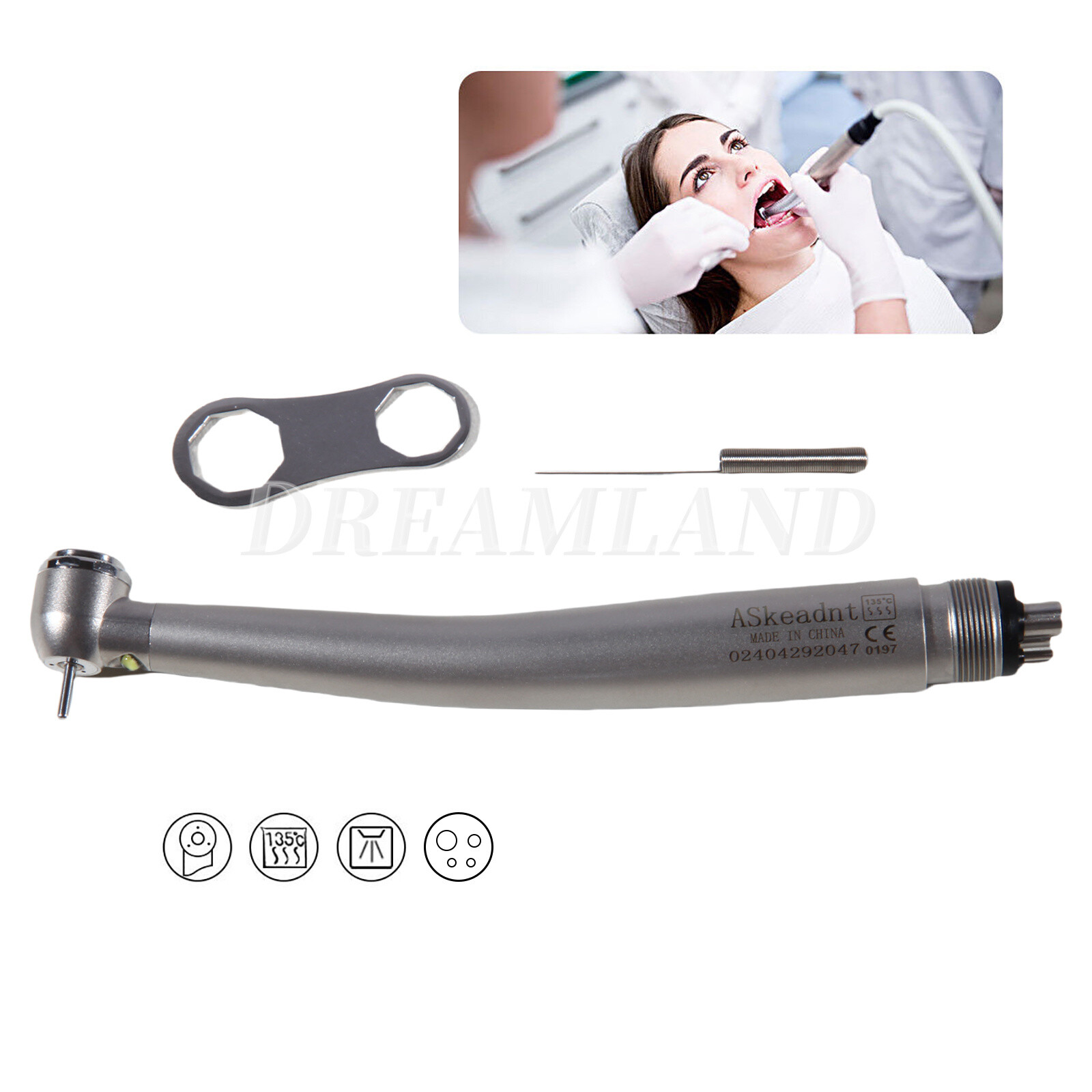 10 x US Ship Denshine 4 Hole Dental LED High Speed Handpiece E-generator Turbine