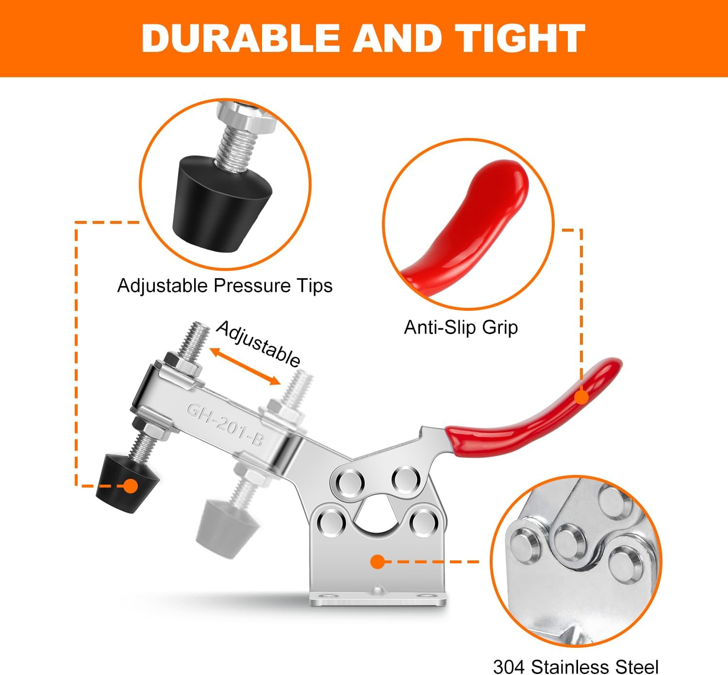 4 Pack Toggle Clamps, Hold down Clamp 220Lbs Holding Capacity Quick Release Hori