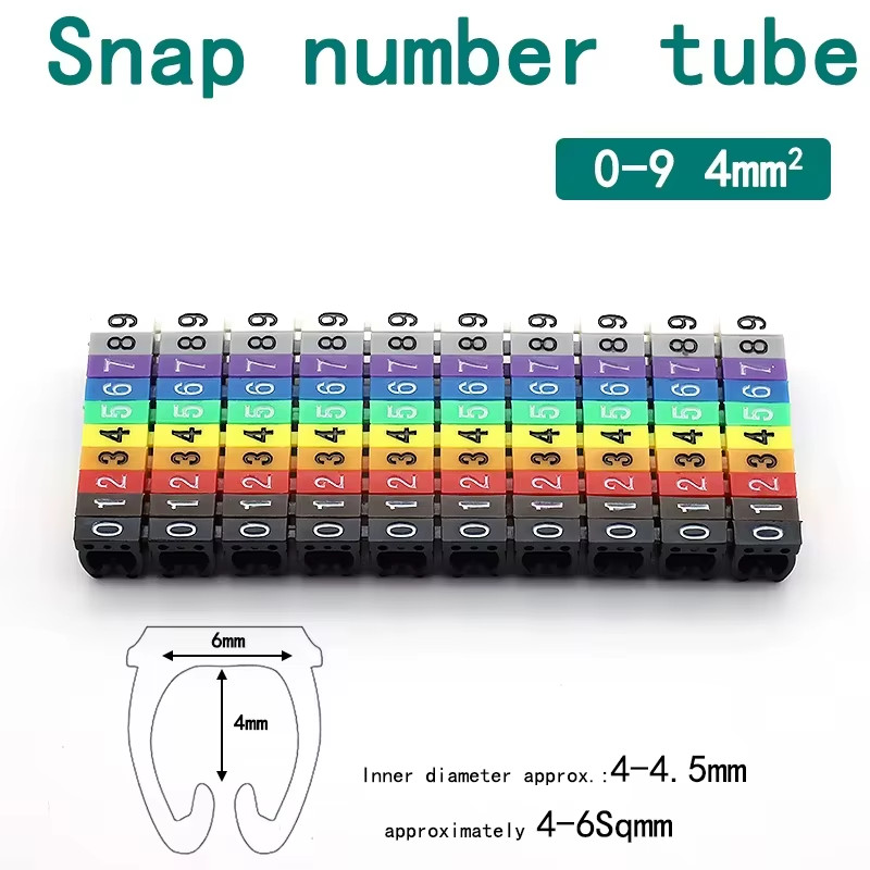 150/100Pcs Cable Markers Colourful C-Type Marker Number Tag Label for 2-3Mm Wire