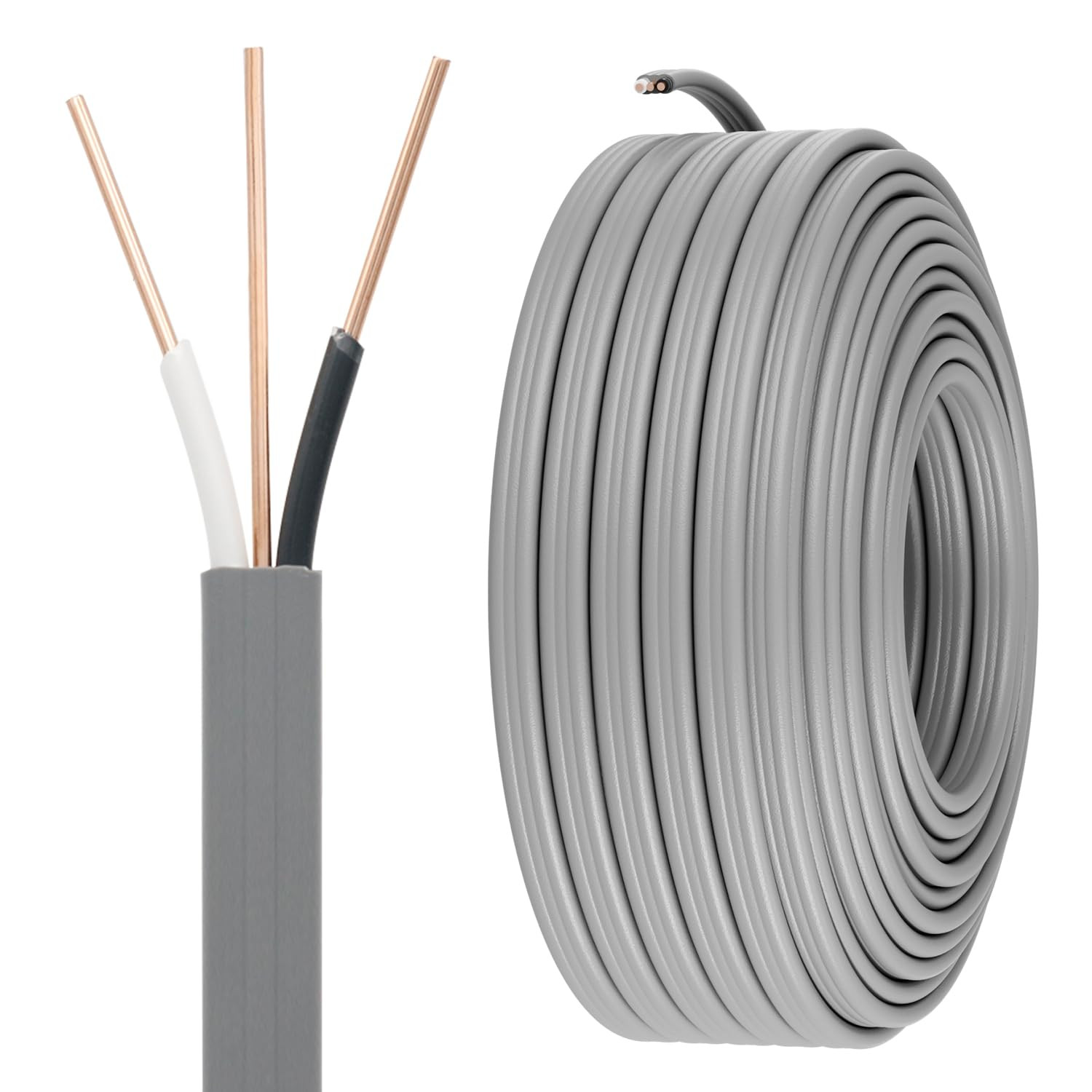 14/2 UF-B Wire with Ground, 100 FT Direct Burial Feeder Cable | ETL Listed, Soli
