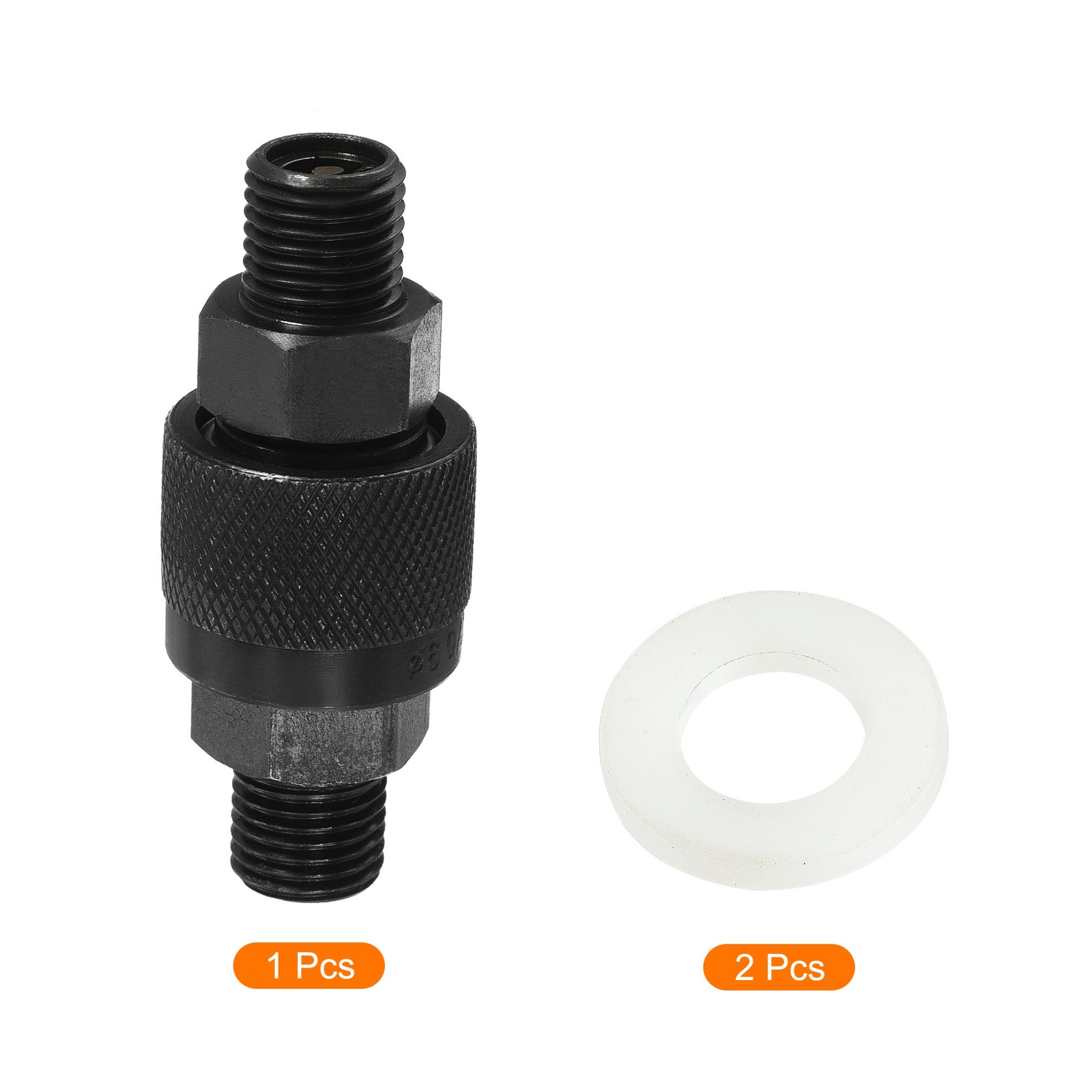 1 Set Hydraulic Quick Connect Coupler Carbon Steel M14x1.5mm Male Thread Black