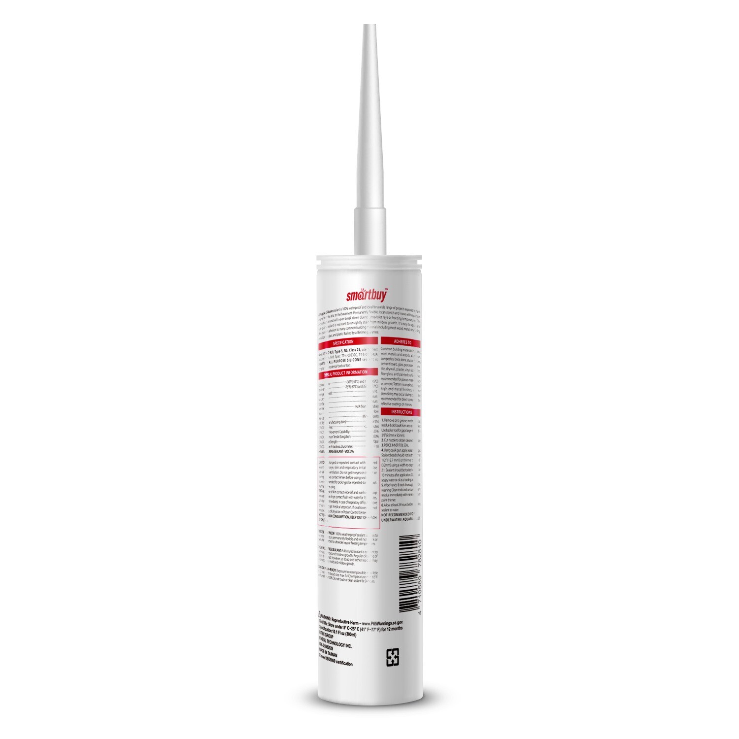 Smartbuy All Purpose 100% Clear Silicone Sealant Adhesive For Glass Window Door