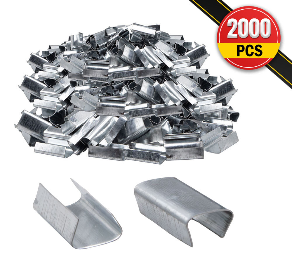 2000Pcs Open Snap-on Strapping Seal 1/2″ Steel Strapping Superior Holding Power