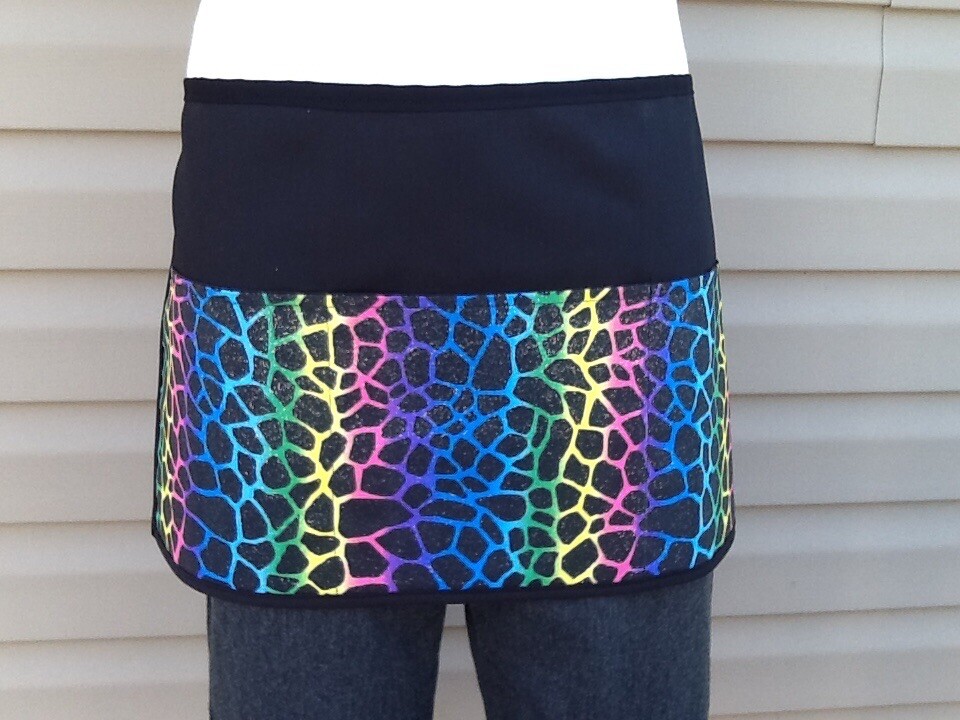 Animal print￼ 3 POCKET WAITRESS WAIST APRON RESTAURANT SERVER Janet’s Handmade