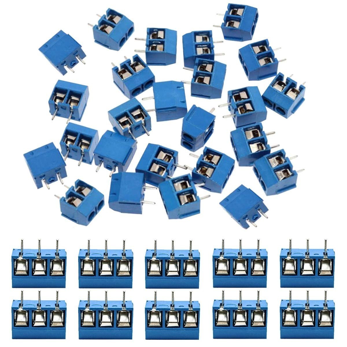 60pcs 5mm Pitch 2 & 3 Pin PCB Mount Terminal Block Connectors for Arduino