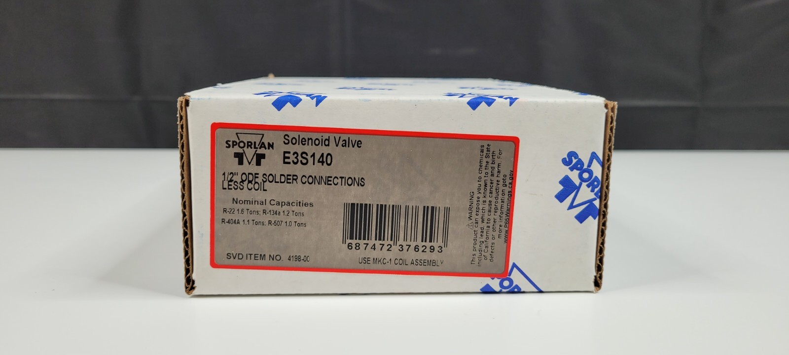 Sporlan E3S140 Solenoid valve 1/2 » ODF (less coil) 4198-00 NEW IN BOX