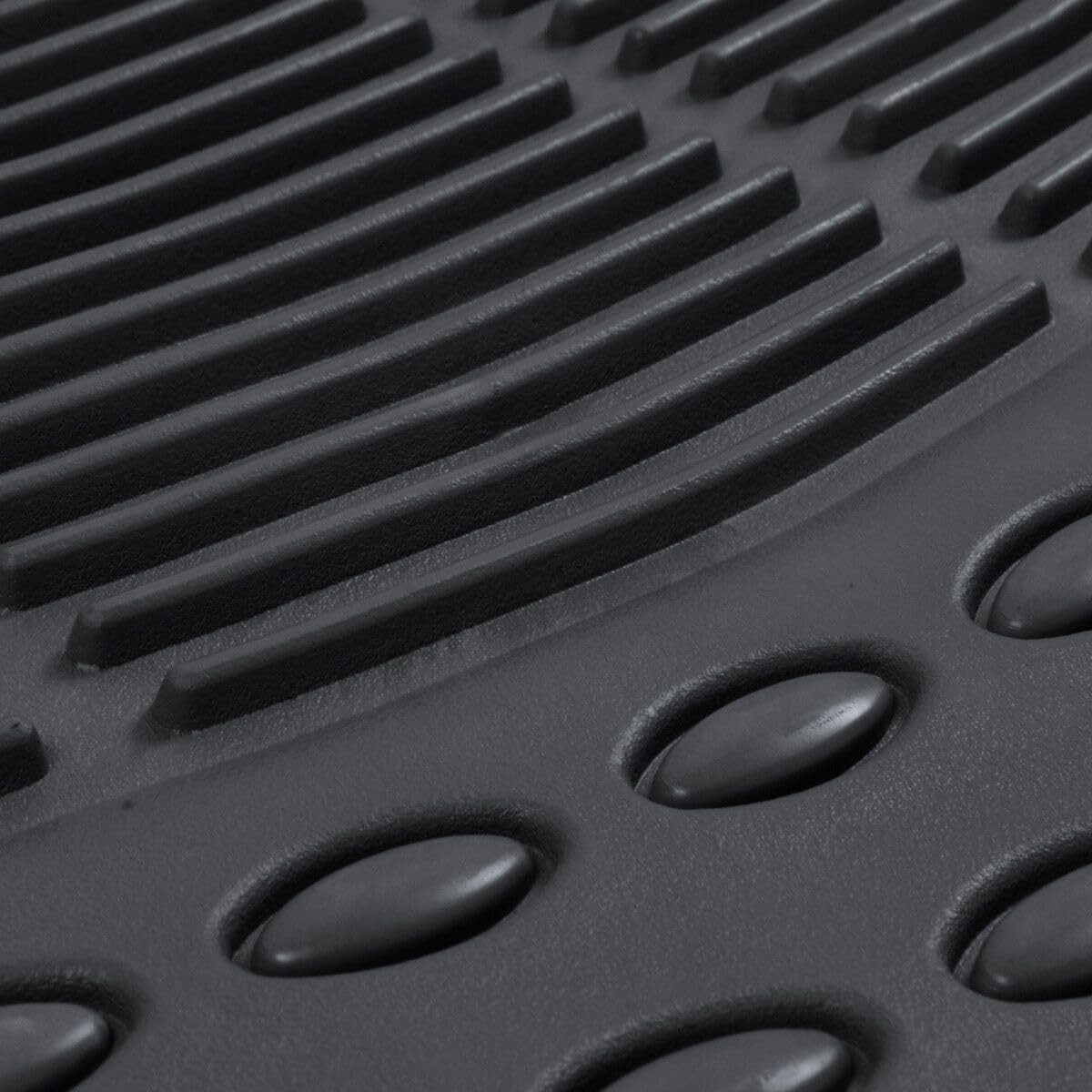 Car Floor Mats All Weather Heavy Duty Trimmable Black 3pc Rubber Front Rear