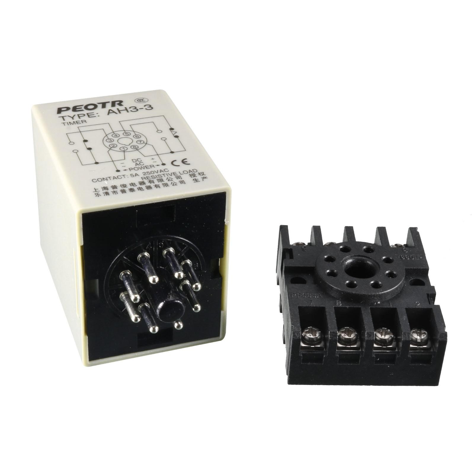 110VAC 8 Pin 0-60 Minute Rail Mount AH3-3 Delay Timer Time Relay w Socket