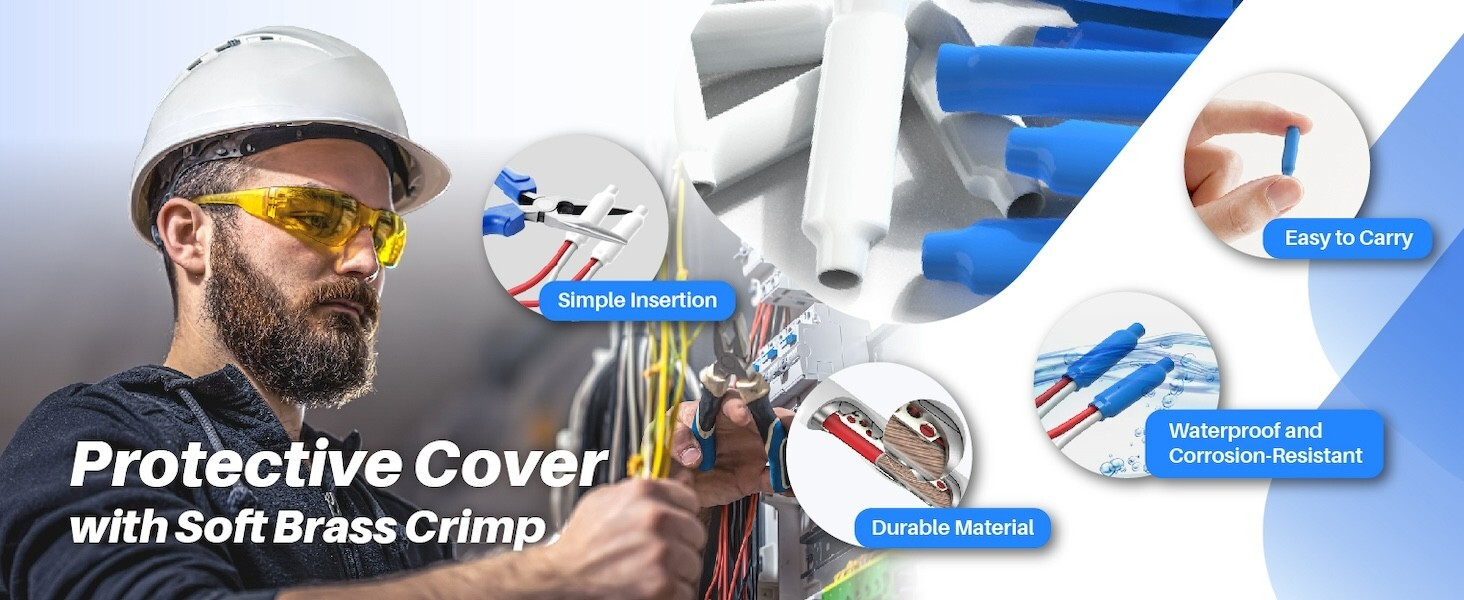 300 Pcs B Crimp Splice Connectors 22–26 AWG｜Dry & Gel-Filled｜Indoor/Outdoor