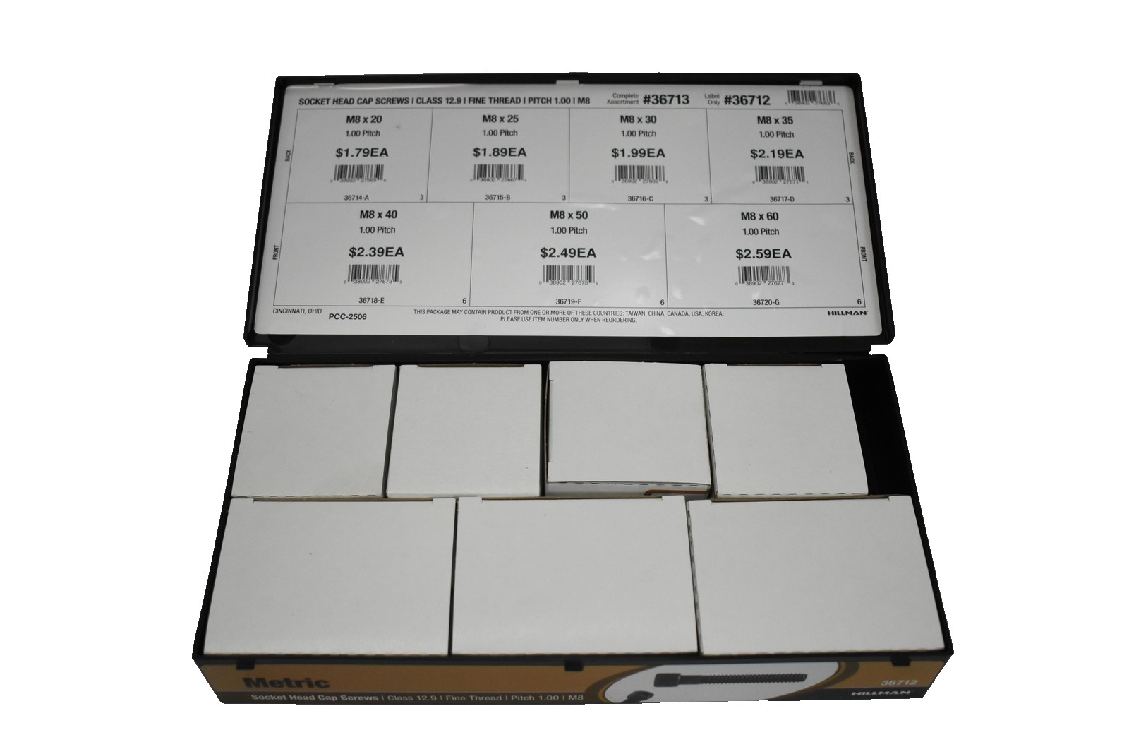 Hillman Metric Socket Head Cap Screws Assortment M8 Fine Thread Class 12.9 Kit