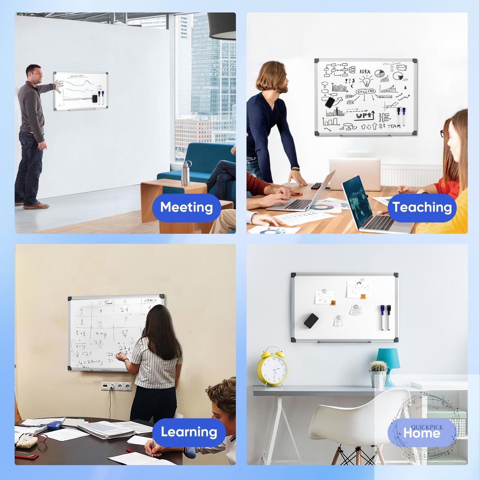 24″ x 18″ Magnetic Whiteboard for Wall Dry Erase Board with Silver Frame Hanging