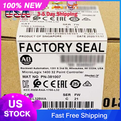 NEW 1766-L32BWA MicroLogix 1400 32 Point Controller AB 1766L32BWA US Free Tax