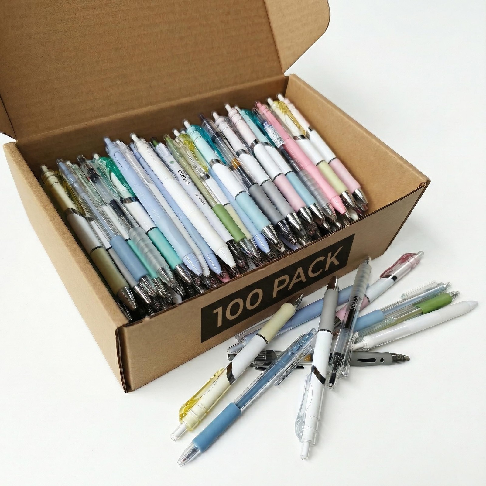 100 PCS Retractable Black Gel Ink Pens Bulk Office School Supplies