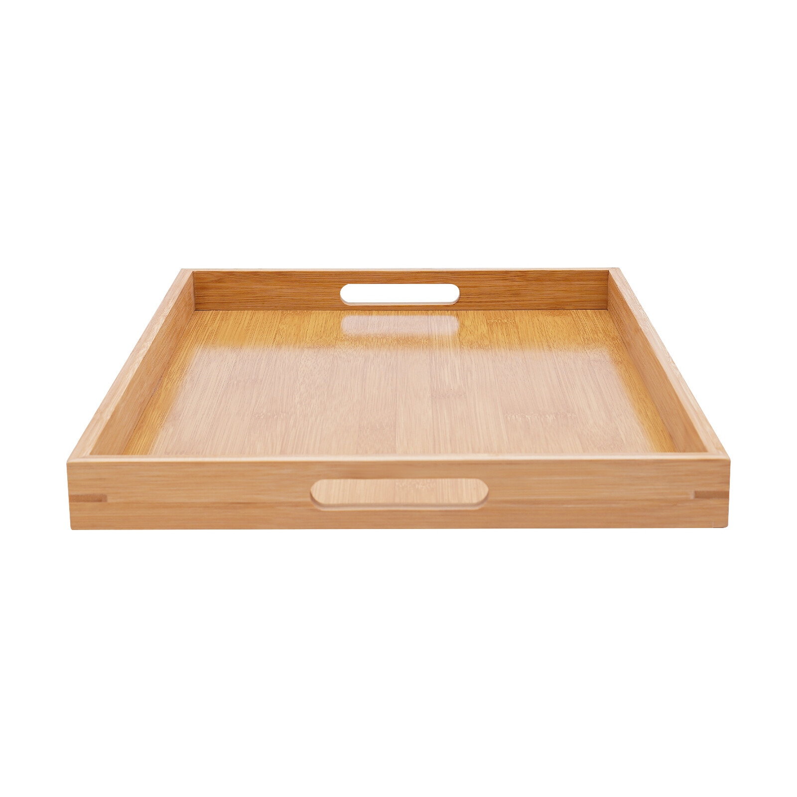 Bamboo Serving Trays 4-Piece Set Rectangular 18.1 × 13 × 1.4 In Log Color