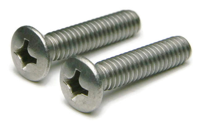 1/4″-20 Phillips Oval Head Machine Screws – 316 Stainless Steel – QTY 25