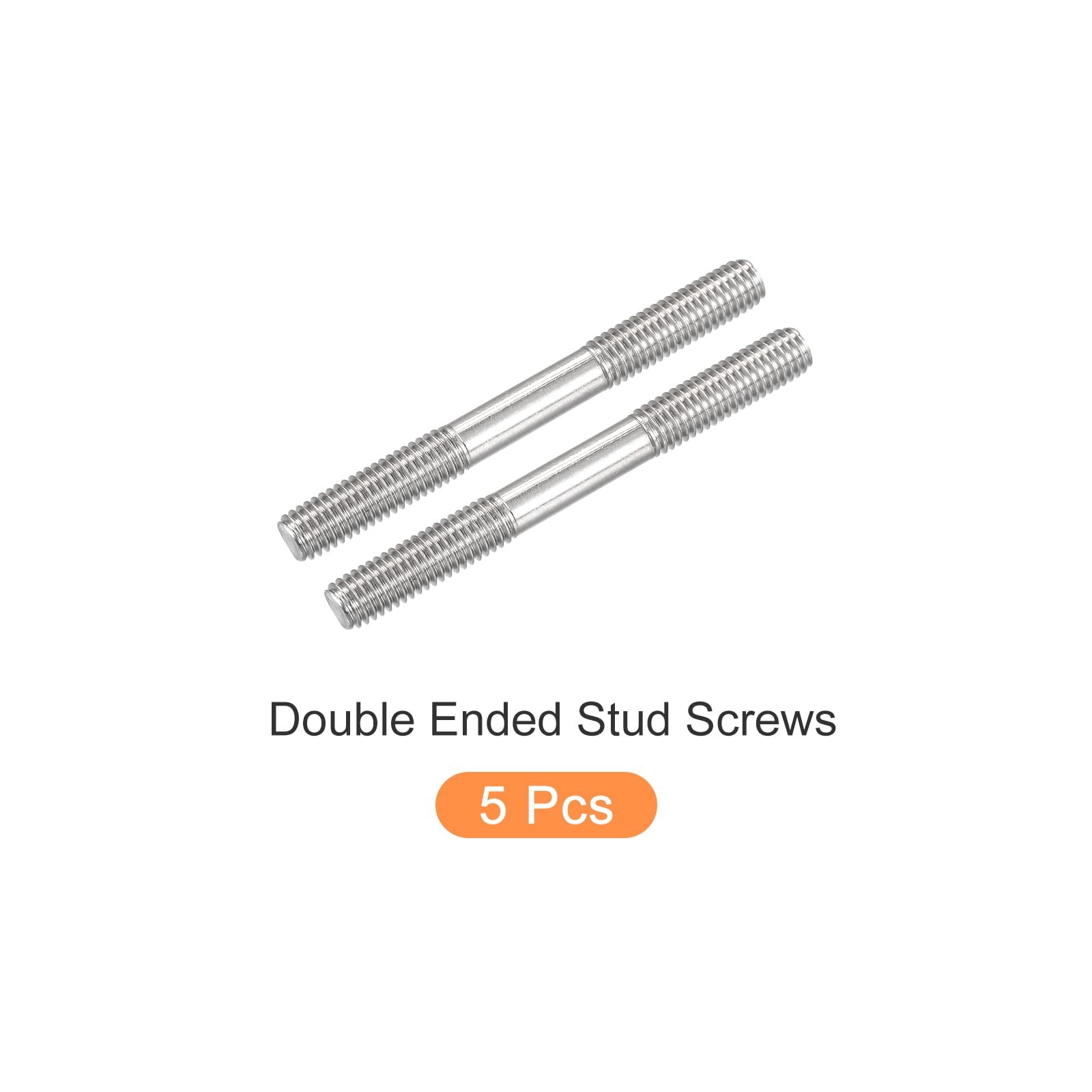 METALLIXITY Double Ended Stud Screws M8 Thread 80mm Length 5pcs, 304 Stainles…