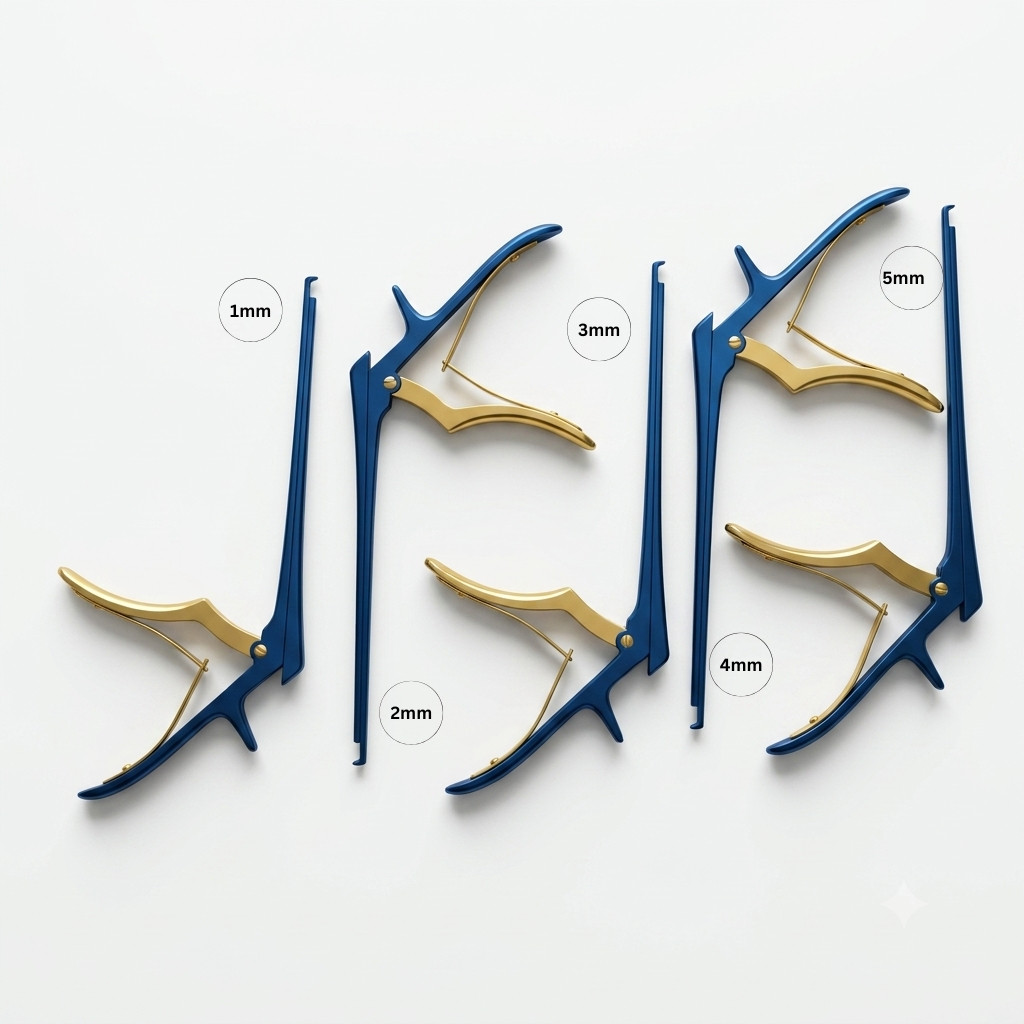 Kerrison Rongeur Set 1mm-5mm Blue Titanium Gold Handle Spine Surgical Instrument