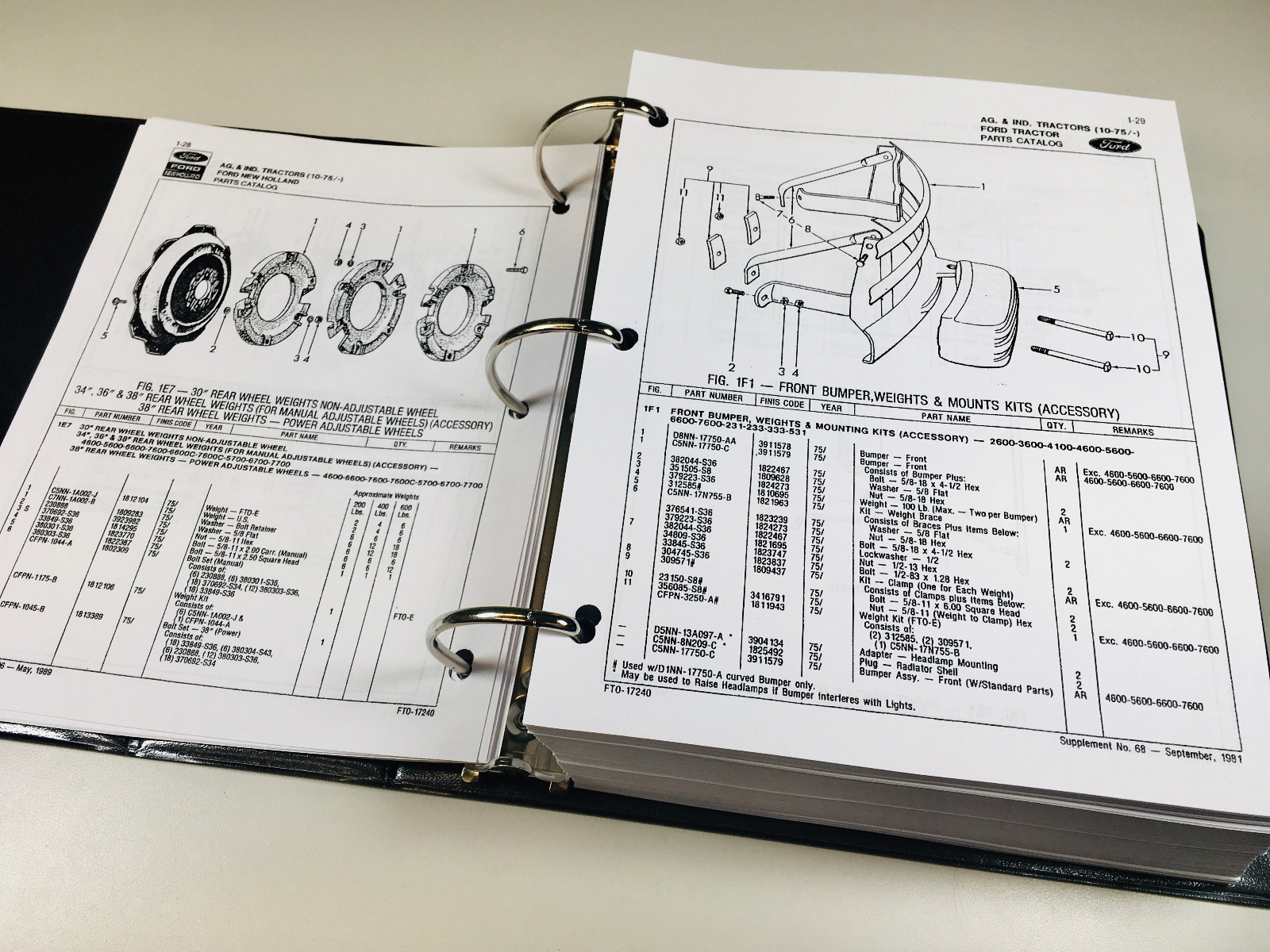 Ford 2600 3600 4600 6600 7600 Tractor Ag & Industrial Parts Manual Catalog Book