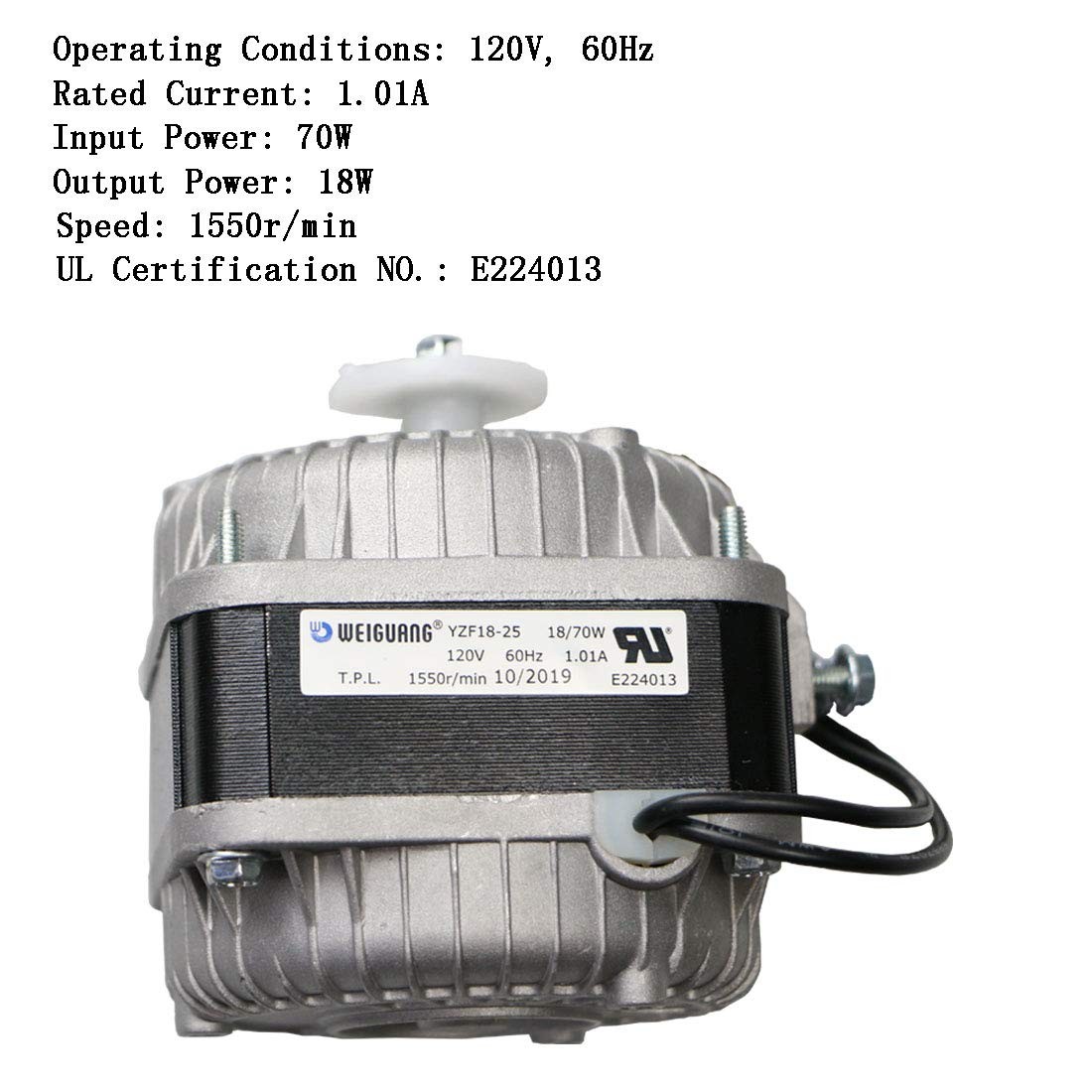 YZF18-25 AC Fan Motor 120V 60Hz 18W for Ventilation & Refrigeration