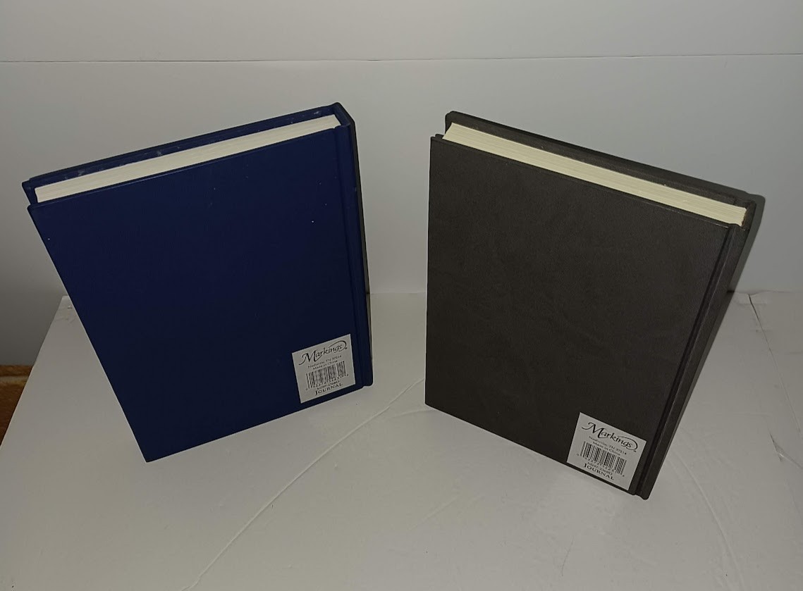 JOURNALS 2 Book Lot Set Markings Line Ruled Diary Pages Diaries Writing Thoughts