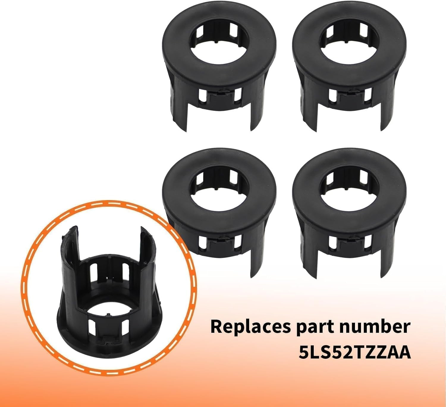 4X Parking Assist Sensor Mount Bracket Bezels Compatible with 2014-2018 Ram…