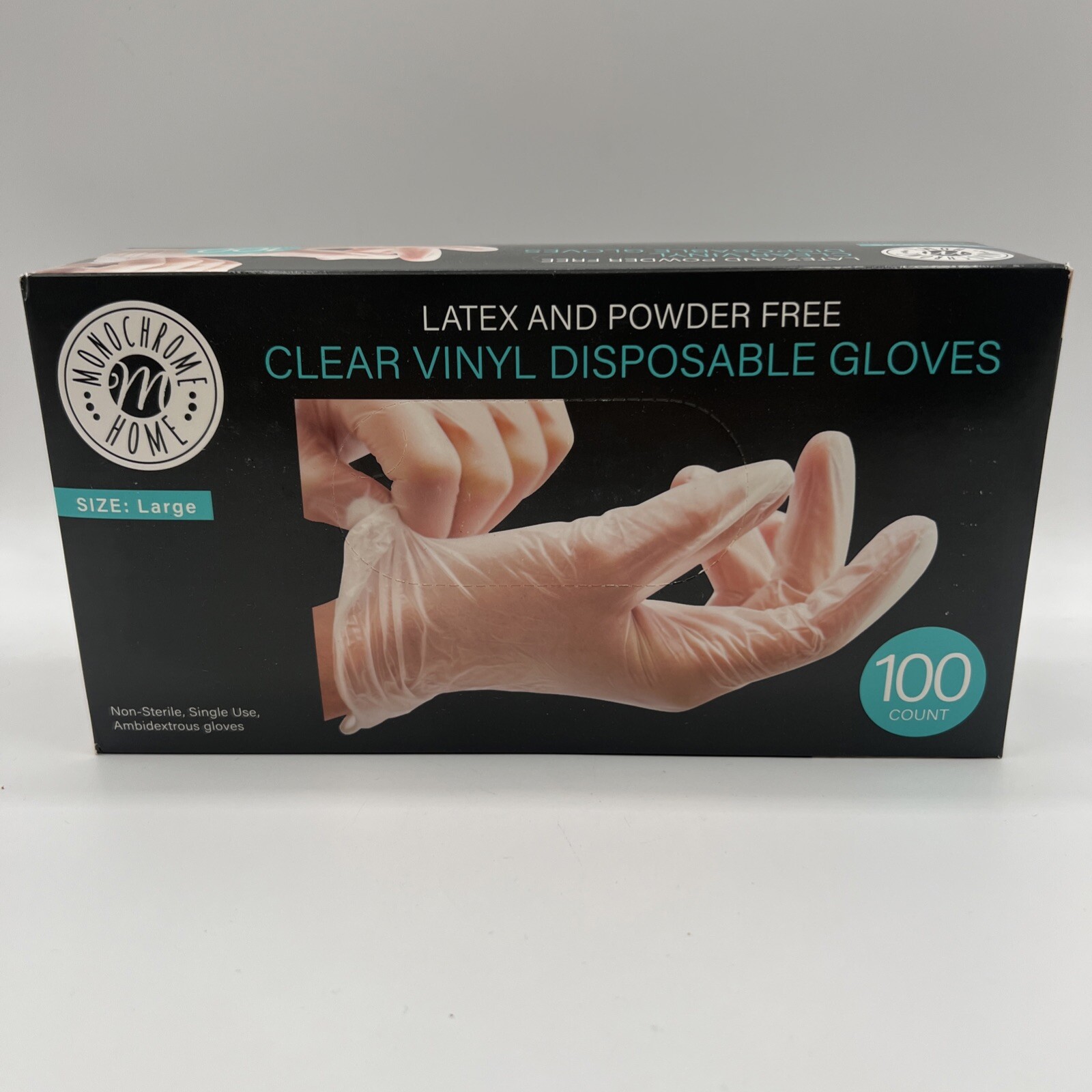 Latex and Powder Free Clear Vinyl Disposable Gloves 100 Count