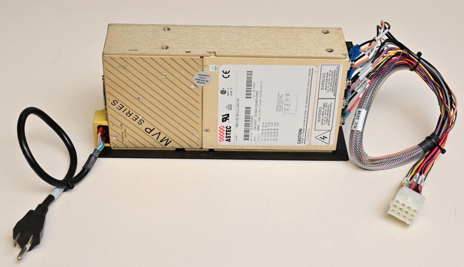 ASTEC DC Power Supply BD LSR II Flow Cytometer MP4-1D-1E-4LL-4NN-00 w/ Cables