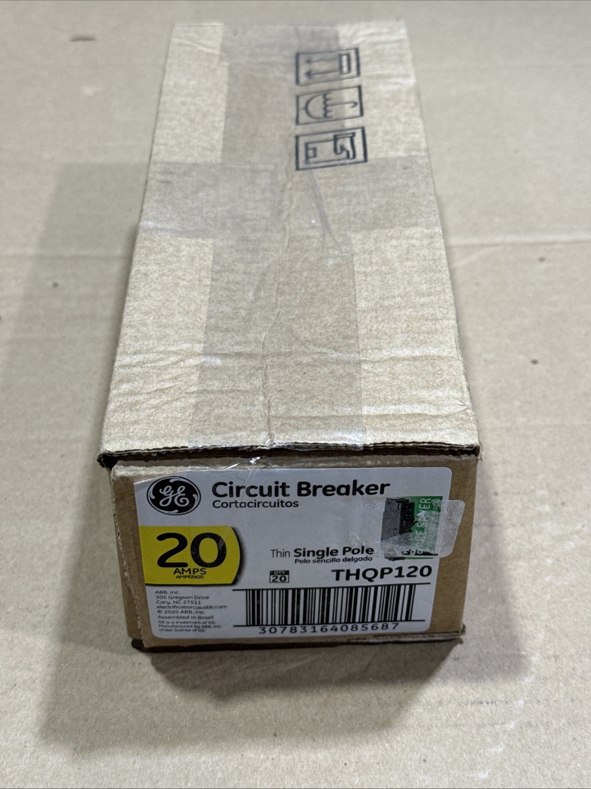 LOT OF 20 GE Thin Series Circuit Breaker 1-Pole 20-Amp THQP120 New