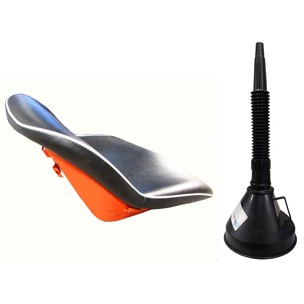 (1) Black/Orange Seat Assembly W/ (6) Funnels Fits Kubota L305 L3250 L3300 L3350