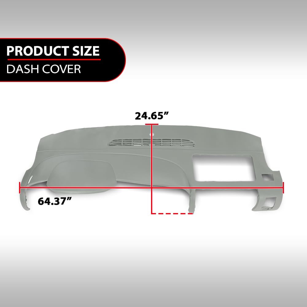 TPE Dash Cover Dashboard Bezel Fit Chevy Silverado (LS,LT or Work Truck)