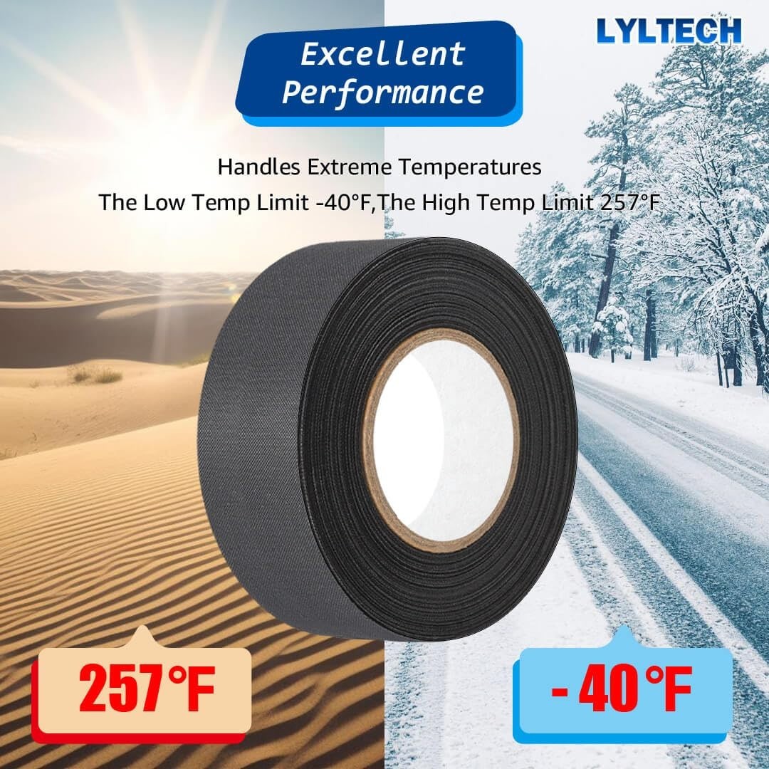 Wire Harness Tape 7 Rolls 257 FT Heat Resistant Flame Retardant Fabric