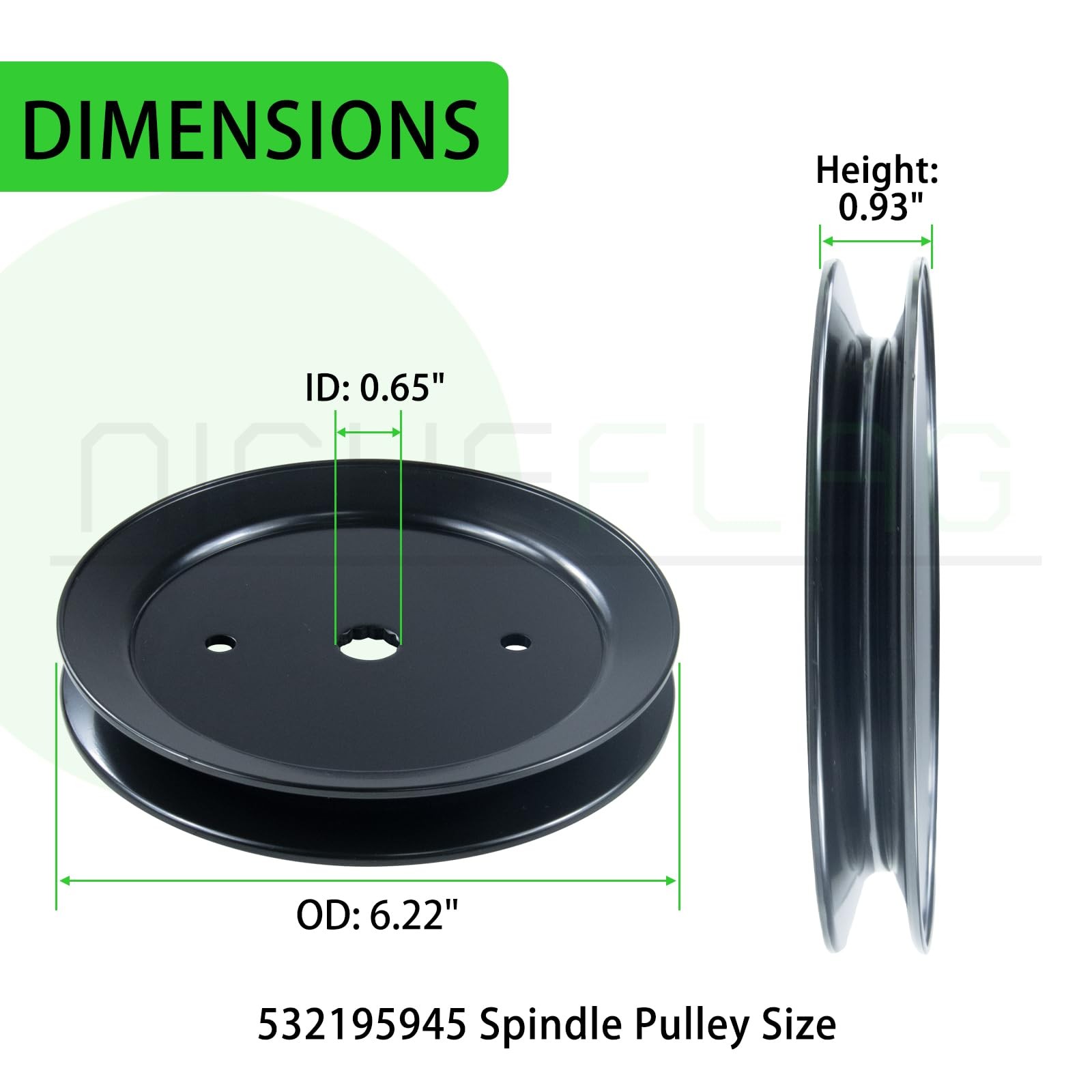 NICHEFLAG 197473 Pulley Replaces Husqvarna 532195945 A33 1×532195945