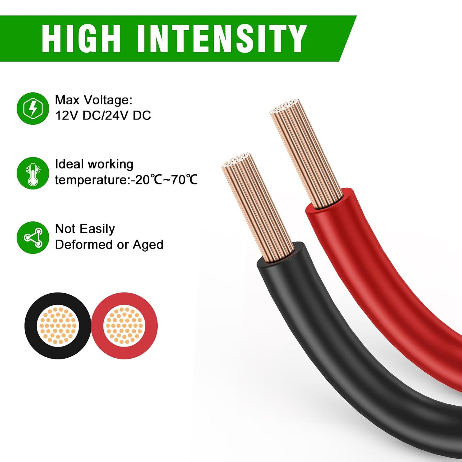 14 Gauge Wire 100FT, 2 Conductors Electrical Wire Red and Black Cable, Low Volta